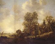 REMBRANDT Harmenszoon van Rijn View of a Town on a River Spain oil painting artist